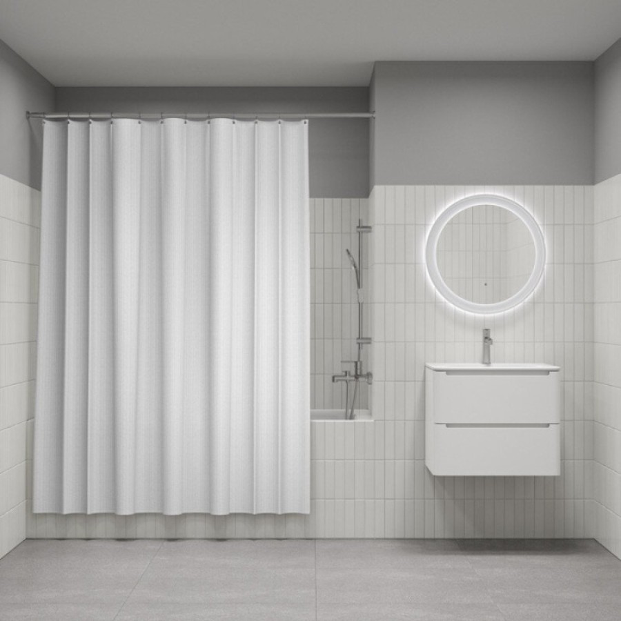 Штора для ванной Iddis Décor DL01P18i11, 180 х 200 см, полиэстер, белый