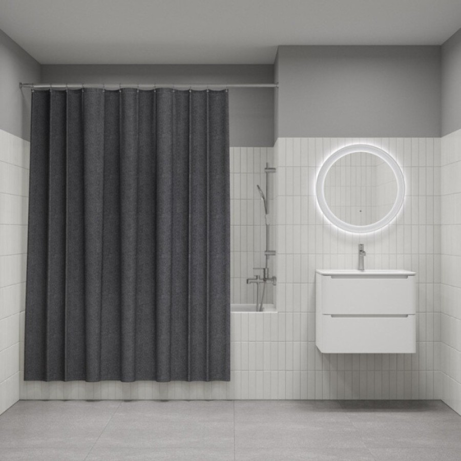 Штора для ванной Iddis Décor DL03P18i11, 180 х 200 см, полиэстер, серый