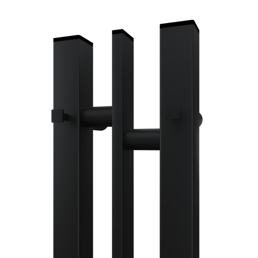 Полотенцесушитель электрический Apextermo Delta DL10181BM, ширина 15 см, высота 80 см, диммер справа, с крючками, цвет черный матовый
