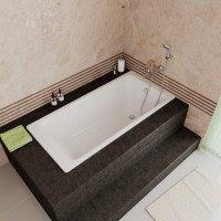 Ванна чугунная Delice Parallel DLR220502R-AS, 170 х 80 см, антискользящее покрытие, c ручками хром, цвет белый