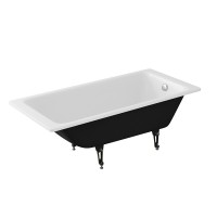 Ванна чугунная Delice Parallel DLR220502R-AS, 170 х 80 см, антискользящее покрытие, c ручками хром, цвет белый