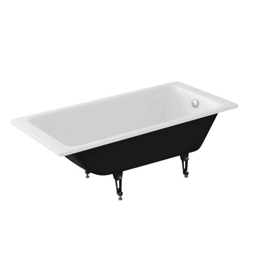 Ванна чугунная Delice Parallel DLR220502R-AS, 170 х 80 см, антискользящее покрытие, c ручками хром, цвет белый