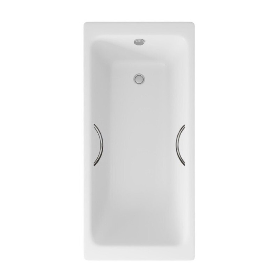 Ванна чугунная Delice Parallel DLR220505R, 170 х 70 см, без покрытия, с ручками хром, цвет белый