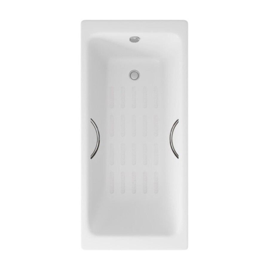 Ванна чугунная Delice Parallel DLR220505R-AS, 170 х 70 см, антискользящее покрытие, с ручками хром, цвет белый