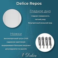 Ванна чугунная Delice Repos DLR220507R, 150 x 70 см, без покрытия, с ручками хром, цвет белый