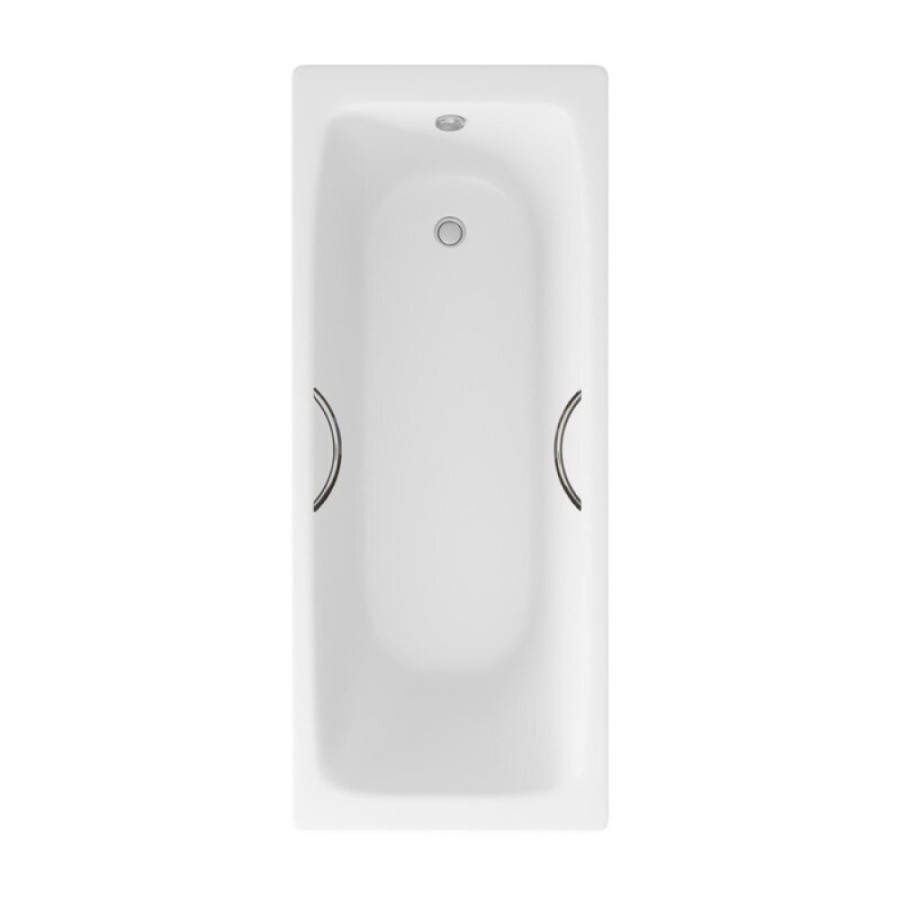 Ванна чугунная Delice Biove DLR220509R, 170 x 75 см, без покрытия, с ручками хром, цвет белый