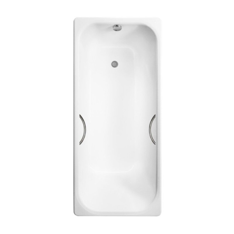 Ванна чугунная Delice Aurora DLR230603R, 150 х 70 см, без покрытия, с отверстиями под ручки, без ручек, цвет белый