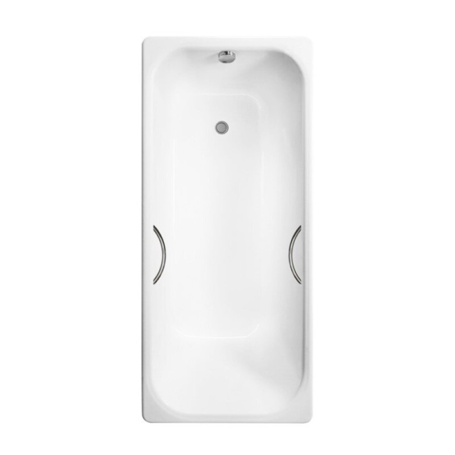 Ванна чугунная Delice Aurora DLR230604R, 160 х 75 см, без покрытия, с отверстиями под ручки, без ручек, цвет белый