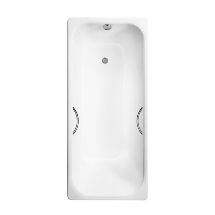 Ванна чугунная Delice Aurora DLR230605R, 170 х 70 см, без покрытия, с отверстиями под ручки, без ручек, цвет белый