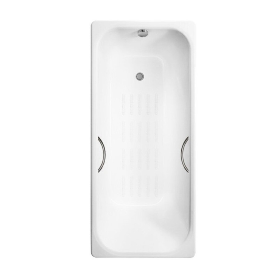 Ванна чугунная Delice Aurora DLR230605R-AS, 170 х 70 см, антискользящее покрытие, с отверстиями под ручки, без ручек, цвет белый