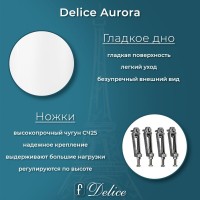 Ванна чугунная Delice Aurora DLR230606R, 170 х 75 см, без покрытия, с отверстиями под ручки, без ручек, цвет белый