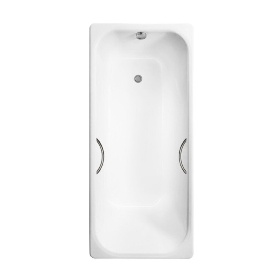 Ванна чугунная Delice Aurora DLR230606R, 170 х 75 см, без покрытия, с отверстиями под ручки, без ручек, цвет белый