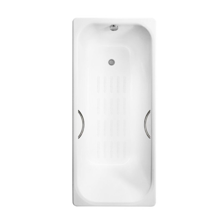 Ванна чугунная Delice Aurora DLR230606R-AS, 170 х 75 см, антискользящее покрытие, с отверстиями под ручки, без ручек, цвет белый