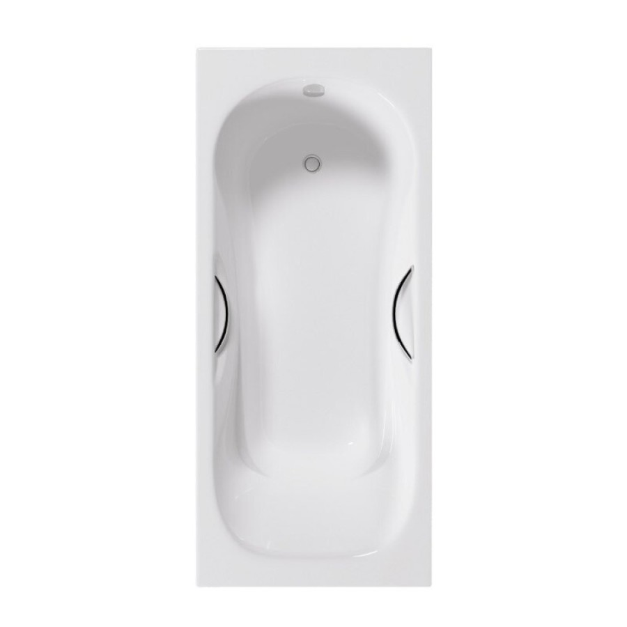 Ванна чугунная Delice Malibu DLR230608R, 170 х 70 см, без покрытия, с отверстиями под ручки, без ручек, цвет белый