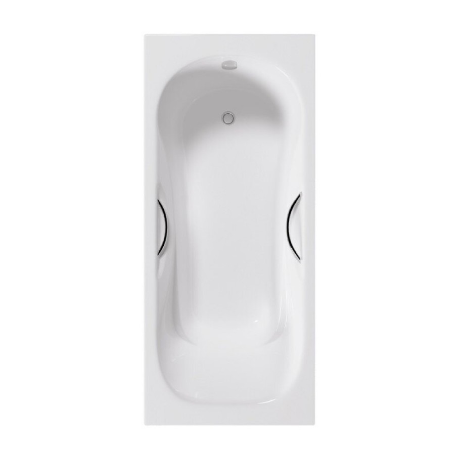 Ванна чугунная Delice Malibu DLR230610R, 180 х 80 см, без покрытия, с отверстиями под ручки, без ручек, цвет белый