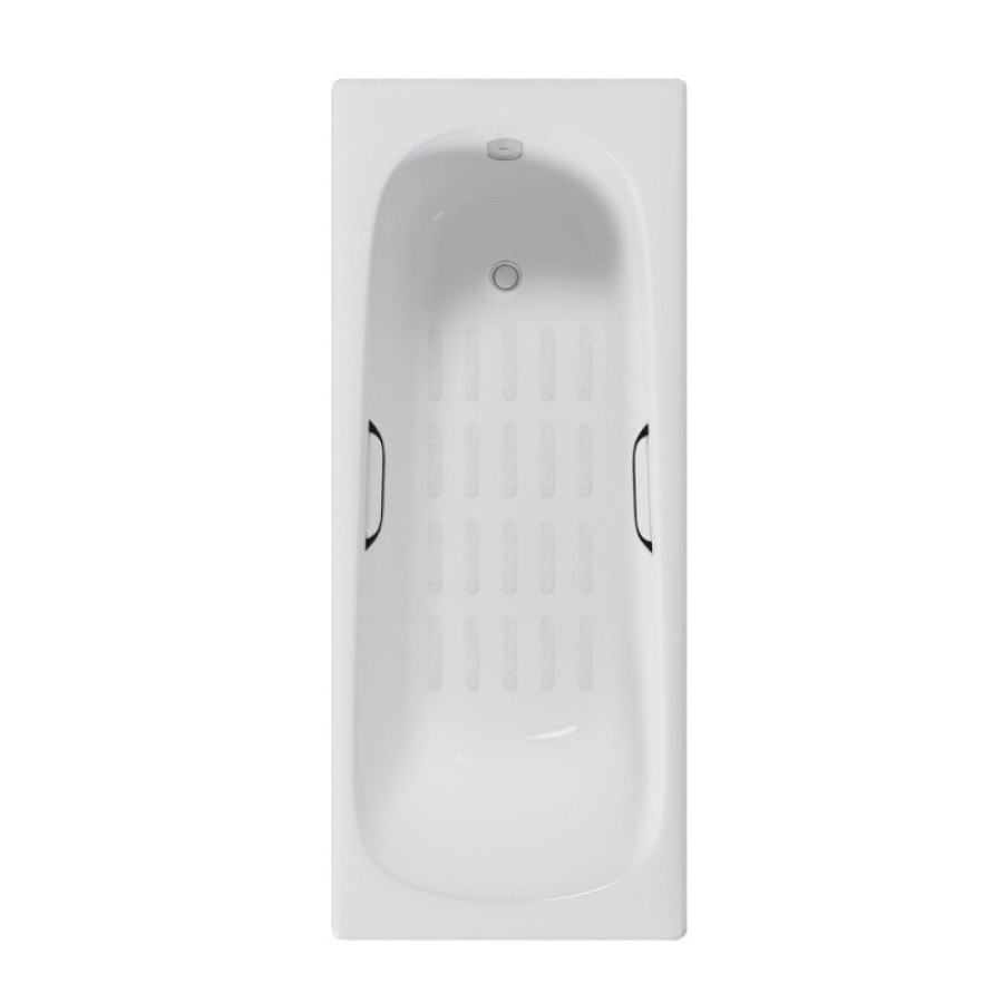 Ванна чугунная Delice Continental DLR230612R-AS, 150 х 70 см, антискользящее покрытие, с отверстиями под ручки, без ручек, цвет белый