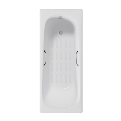 Ванна чугунная Delice Continental DLR230613R-AS, 170 х 70 см, антискользящее покрытие, с отверстиями под ручки, без ручек, цвет белый