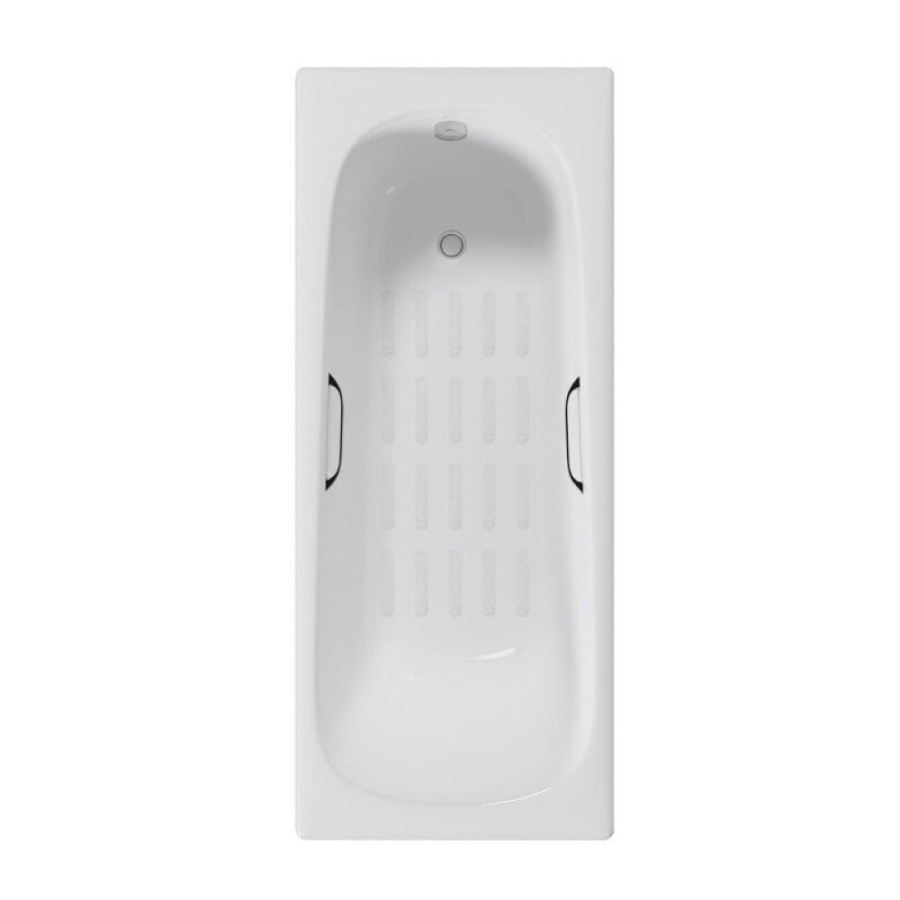 Ванна чугунная Delice Continental DLR230613R-AS, 170 х 70 см, антискользящее покрытие, с отверстиями под ручки, без ручек, цвет белый