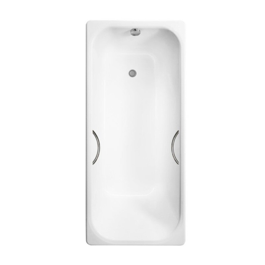 Ванна чугунная Delice Aurora DLR230617R, 140 х 70 см, без покрытия, с отверстиями под ручки, без ручек, цвет белый
