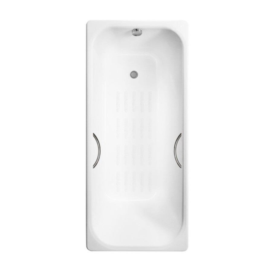 Ванна чугунная Delice Aurora DLR230617R-AS, 140 х 70 см, антискользящее покрытие, с отверстиями под ручки, без ручек, цвет белый