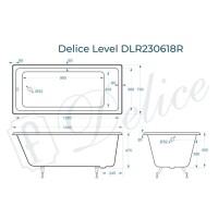Ванна чугунная Delice Level DLR230618, 140 х 70 см, без покрытия, без ручек, цвет белый