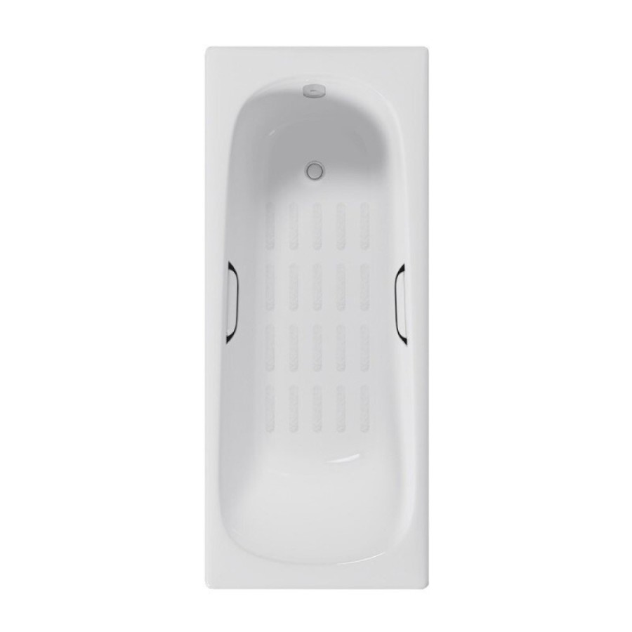Ванна чугунная Delice Continental DLR230619R-AS, 140 х 70 см, антискользящее покрытие, с отверстиями под ручки, без ручек, цвет белый