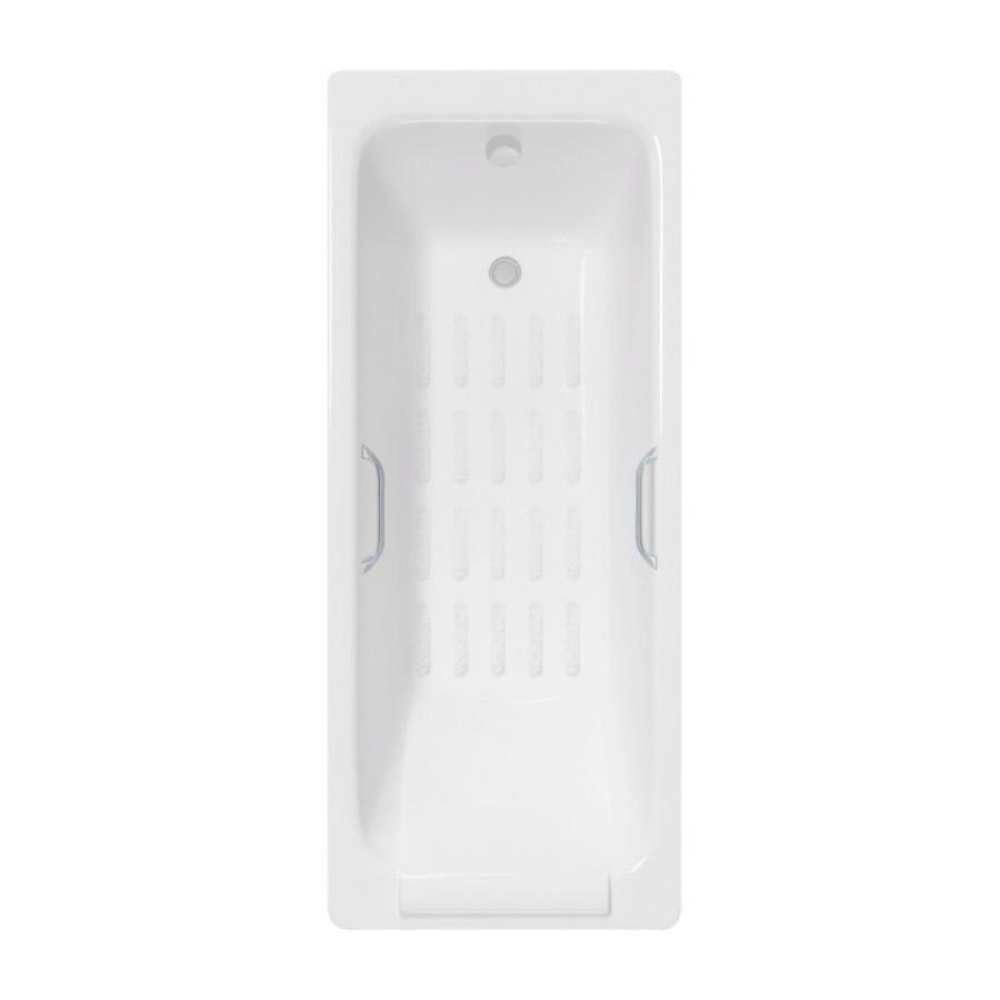 Ванна чугунная Delice Palomba DLR230620R-AS, 170 х 70 см, антискользящее покрытие, с отверстиями под ручки, без ручек, цвет белый