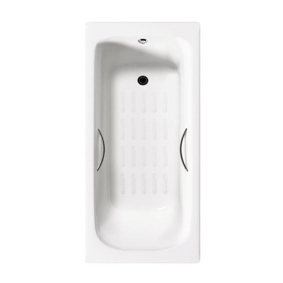 Ванна чугунная Delice Fort DLR230622R-AS, 200 х 85 см, антискользящее покрытие, с отверстиями под ручки, без ручек, цвет белый