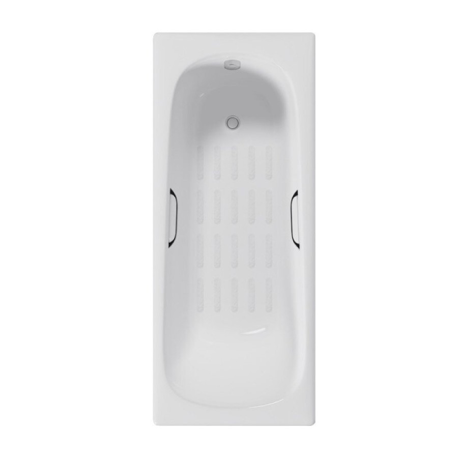 Ванна чугунная Delice Continental DLR230627R-AS, 180 х 80 см, антискользящее покрытие, с отверстиями под ручки, без ручек, цвет белый