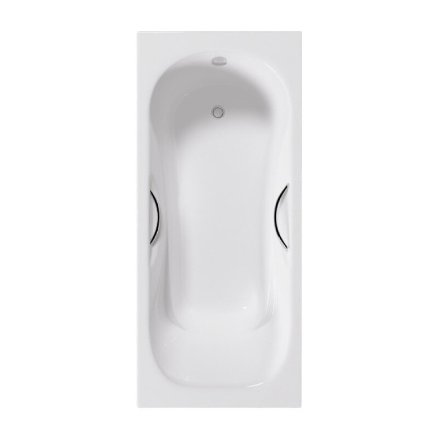 Ванна чугунная Delice Elite Malibu DLR230628R, 140 х 75 см, без покрытия, с отверстиями под ручки, без ручек, цвет белый