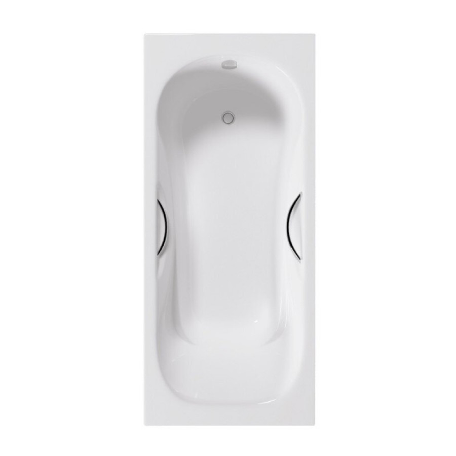 Ванна чугунная Delice Elite Malibu DLR230629R, 160 х 75 см, без покрытия, с отверстиями под ручки, без ручек, цвет белый