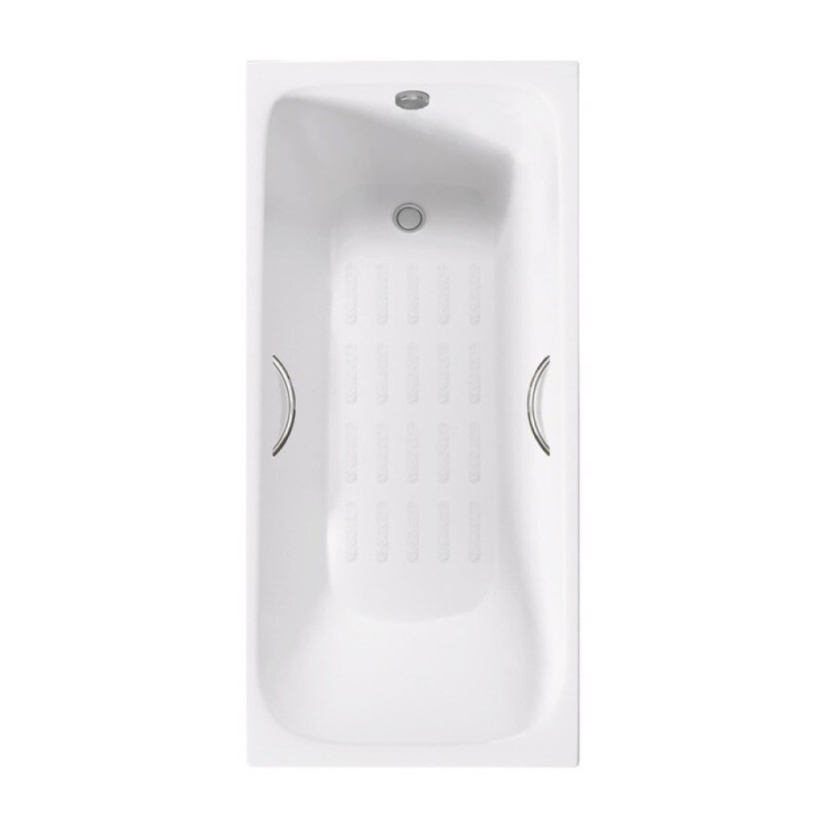 Ванна чугунная Delice Elite Continental Plus DLR230633R-AS, 150 х 70 см, антискользящее покрытие, отверстия под ручки, без ручек, цвет белый