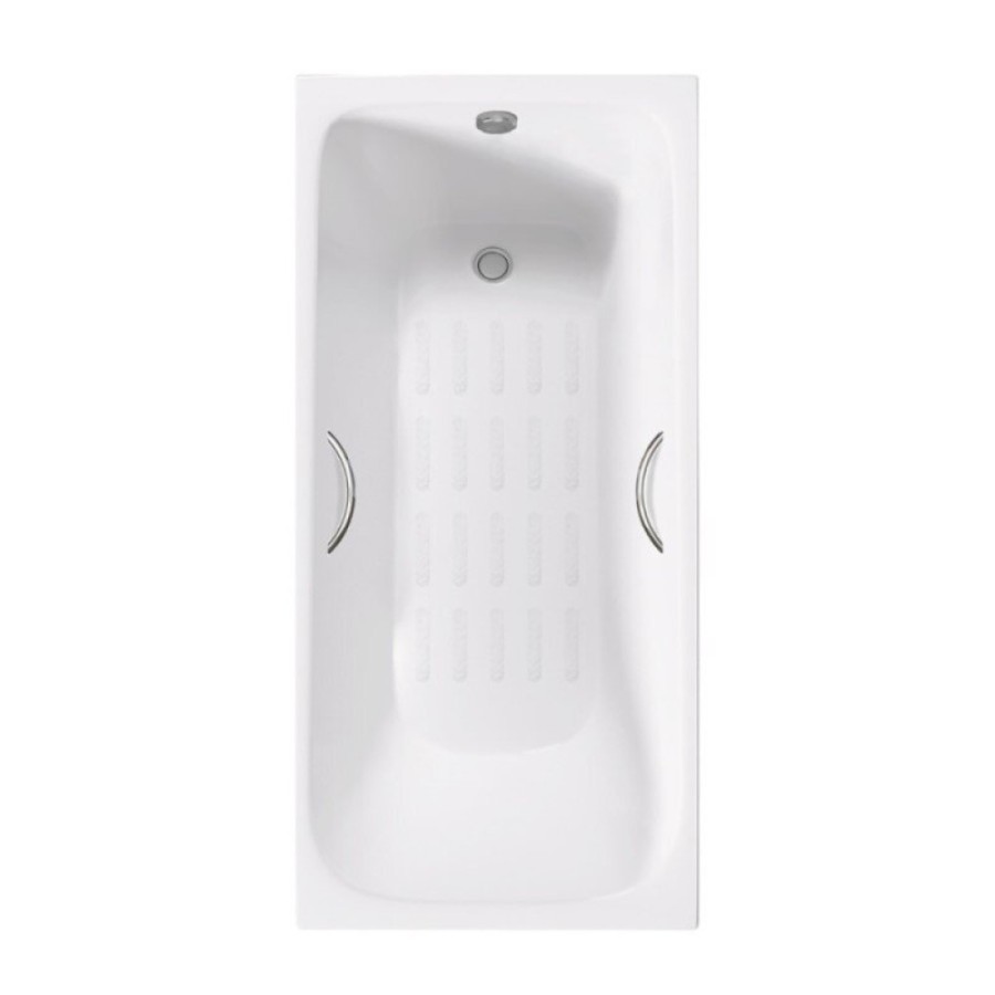 Ванна чугунная Delice Elite Continental Plus DLR230634R-AS, 170 х 70 см, антискользящее покрытие, с отверстиями под ручки, без ручек, цвет белый