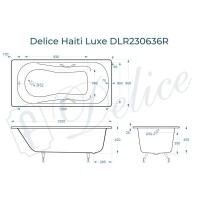 Ванна чугунная Delice Haiti Luxe DLR230636R, 150 х 80 см, без покрытия, с отверстиями под ручки, без ручек, цвет белый