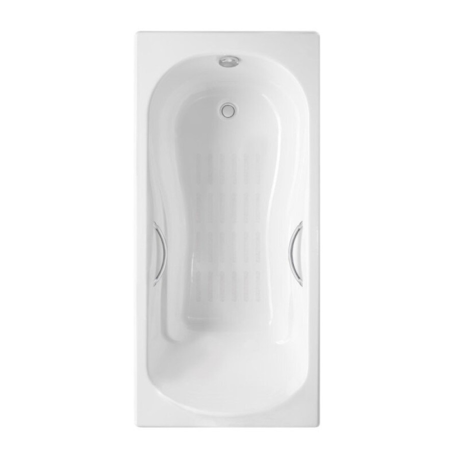 Ванна чугунная Delice Haiti Luxe DLR230637R-AS, 160 х 80 см, антискользящее покрытие, с отверстиями под ручки, без ручек, цвет белый