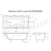 Ванна чугунная Delice Haiti Luxe DLR230639, 180 х 80 см, без покрытия, без ручек, цвет белый