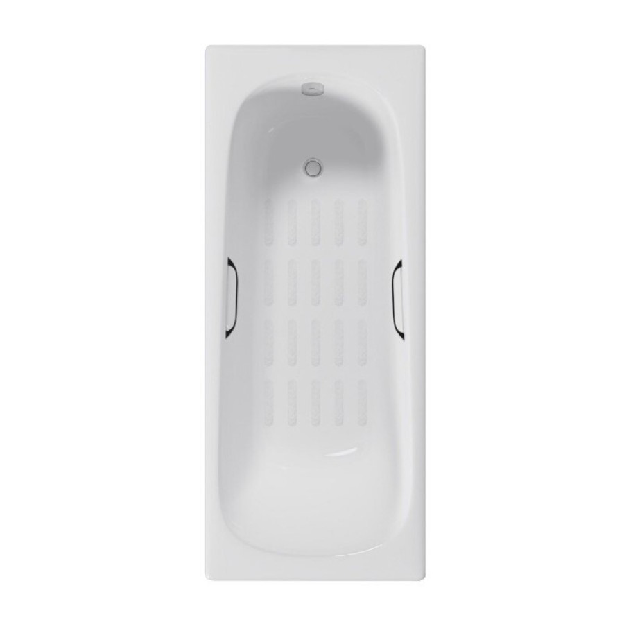 Ванна чугунная Delice Continental DLR230640R-AS, 120 х 70 см, антискользящее покрытие, с отверстиями под ручки, без ручек, цвет белый