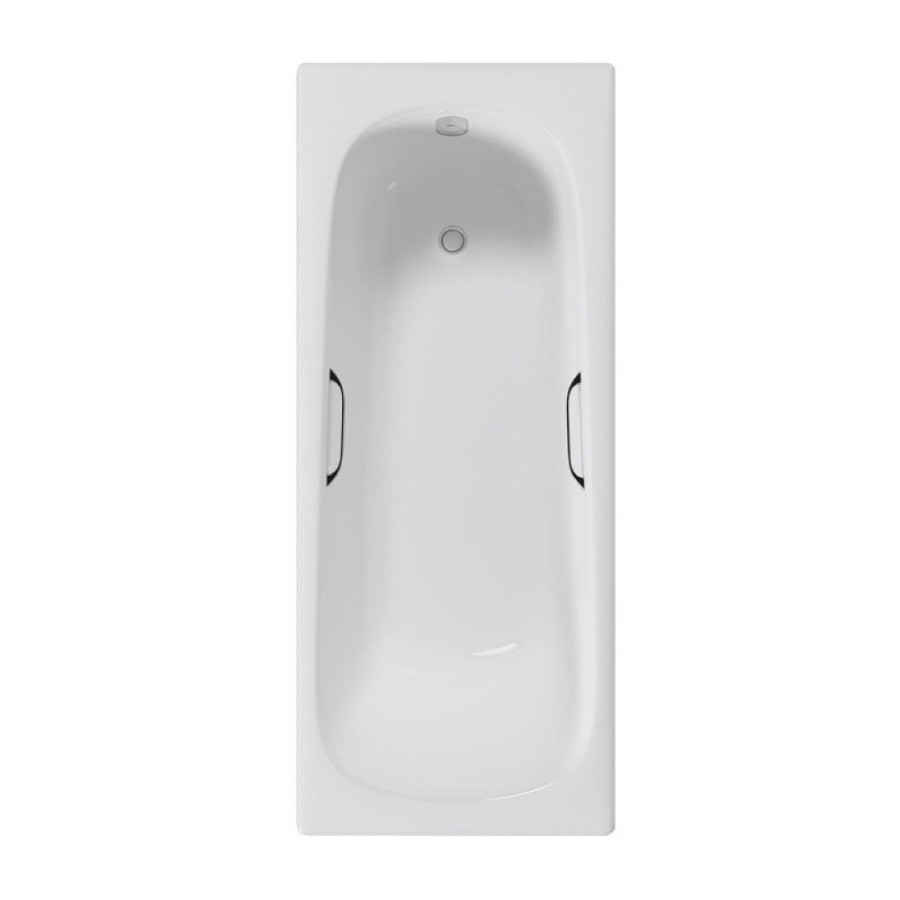 Ванна чугунная Delice Continental DLR230641R, 130 х 70 см, без покрытия, с отверстиями под ручки, без ручек, цвет белый