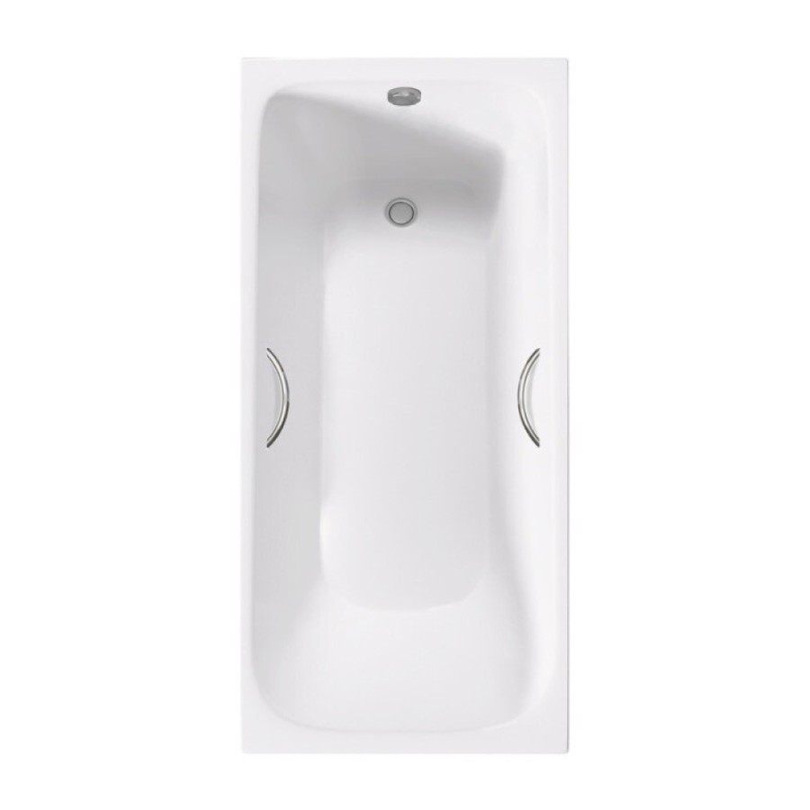 Ванна чугунная Delice Elite Continental Plus DLR230642R, 100 х 70 см, без покрытия, с отверстиями под ручки, цвет белый