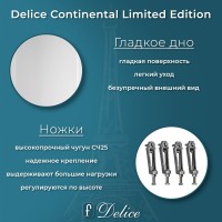 Ванна чугунная Delice Continental Limited Edition DLR230644R, 165 х 70 см, без покрытия, с отверстиями под ручки, без ручек, цвет белый