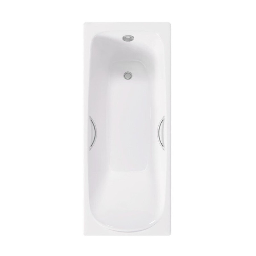 Ванна чугунная Delice Fusion DLR230647R, 170 х 70 см, без покрытия, с отверстиями под ручки, без ручек, цвет белый