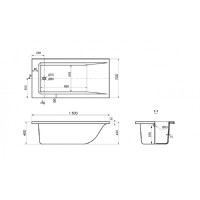 Ванна из литьевого мрамора Delice Diapason, DLR330003, 150 х 70 см, без покрытия, без ручек, белая
