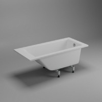 Ванна из литьевого мрамора Delice Diapason, DLR330004, 160 х 70 см, без покрытия, без ручек, белая