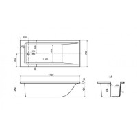 Ванна из литьевого мрамора Delice Diapason, DLR330005, 170 х 70 см, без покрытия, без ручек, белая