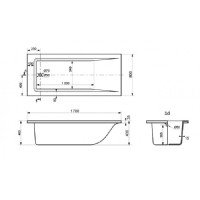 Ванна из литьевого мрамора Delice Diapason, DLR330007, 170 х 80 см, без покрытия, без ручек, белая