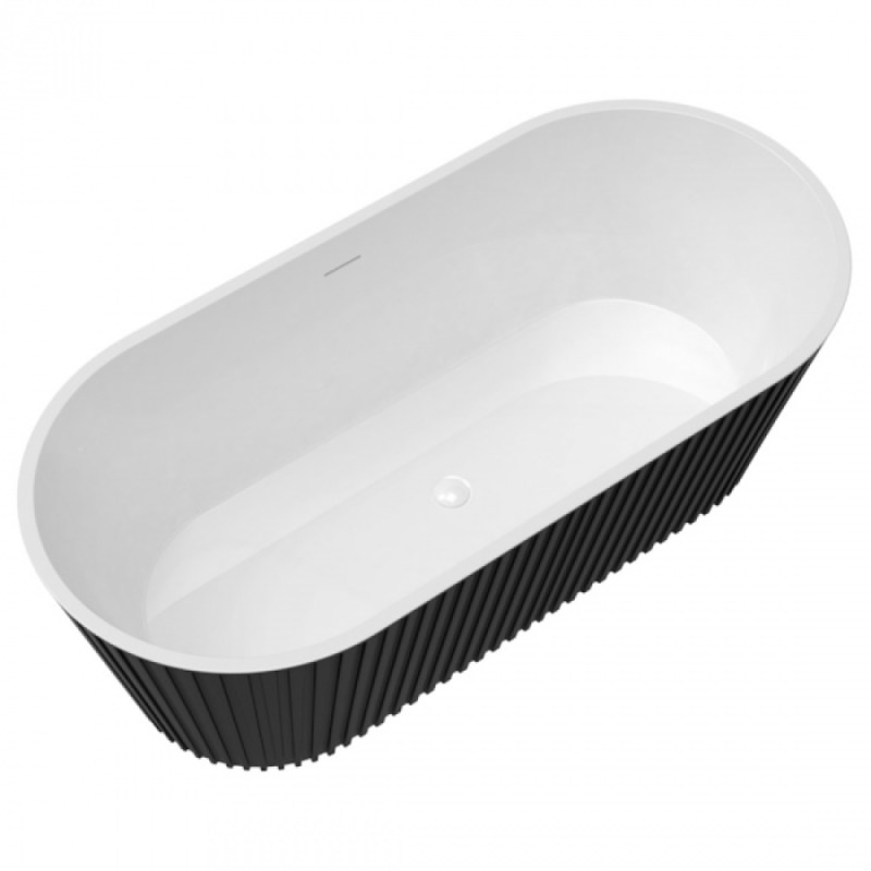 Ванна отдельностоящая акриловая Delice Caresse DLR440101Bk, 170 х 80 см, без покрытия, без ручек, черный матовый