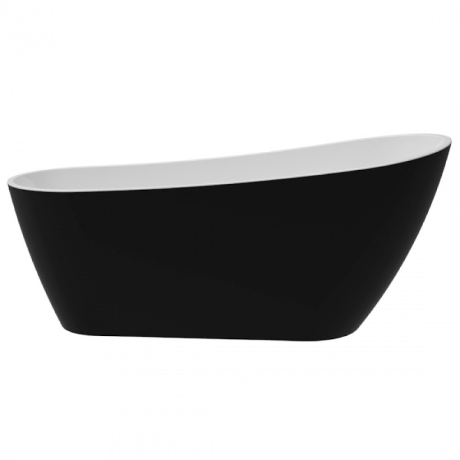 Ванна отдельностоящая акриловая Delice Riviera DLR440103Bk, 170 х 74 см, без покрытия, без ручек, черный матовый