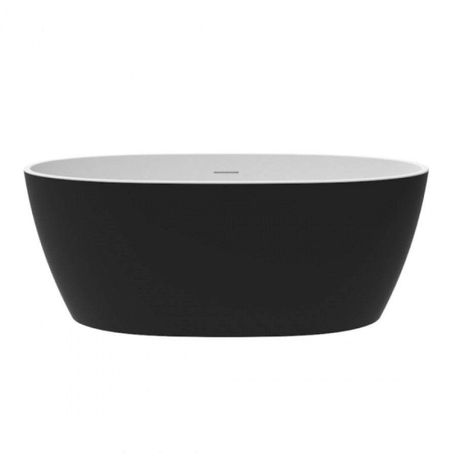 Ванна отдельностоящая акриловая Delice Rondo DLR440104Bk, 170 х 76 см, покрытие антигрязь, без ручек, черный матовый
