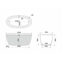 Ванна отдельностоящая акриловая Delice Rondo DLR440104P, 170 х 76 см, покрытие антигрязь, без ручек, розовый матовый