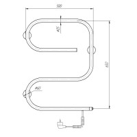 Полотенцесушитель электрический Domoterm E-образный DMT 105-25 50 х 65 EK L/R, хром